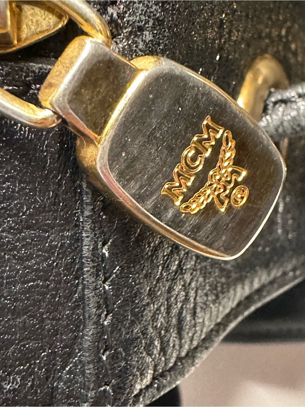 MCM Black Leather Mini Backpack - Gold Hardware - Picture 12 of 16